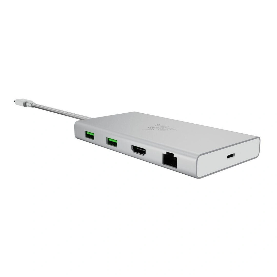 Razer USB-C Dock, 11-Ports, 4K 60Hz Display Output - Mercury Edition Razer USB-C Dock, 11-Ports, 4K 60Hz Display Output - Mercury Edition